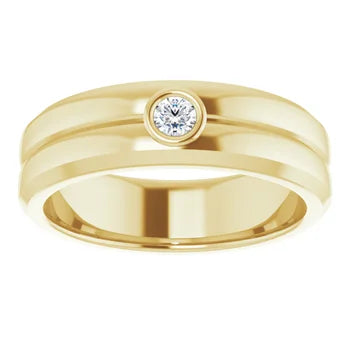 14K Yellow 3 mm Round Mens Ring Mounting