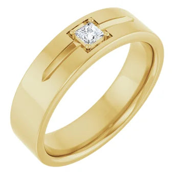 14K Yellow 3 x 3 mm Square Band Mounting