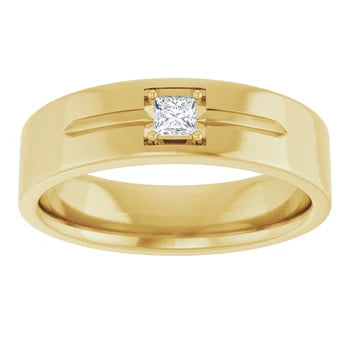 14K Yellow 3 x 3 mm Square Band Mounting