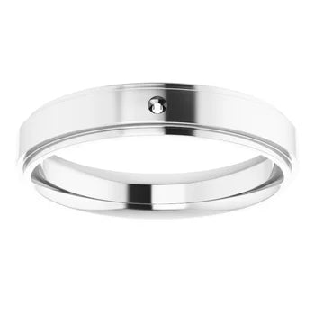14K White 1.5 mm Round Mens Ring Mounting