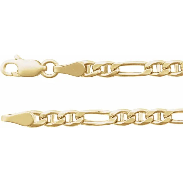14K Yellow 3.95 mm Hollow Anchor 24" Chain