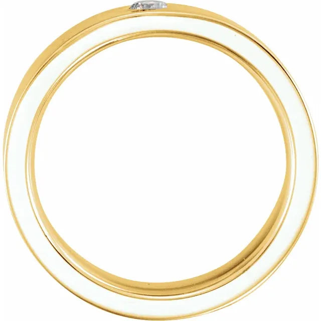 14K Yellow 1/10 CTW Natural Diamond Flat Band Size 11