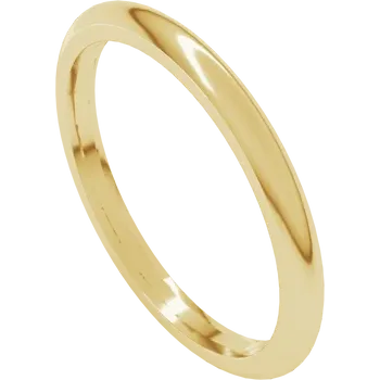 14K Yellow Standard Weight Comfort Fit Half Round Band