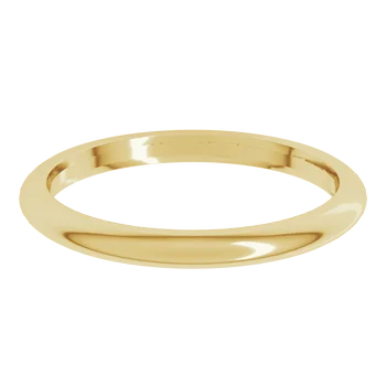 14K Yellow Standard Weight Comfort Fit Half Round Band