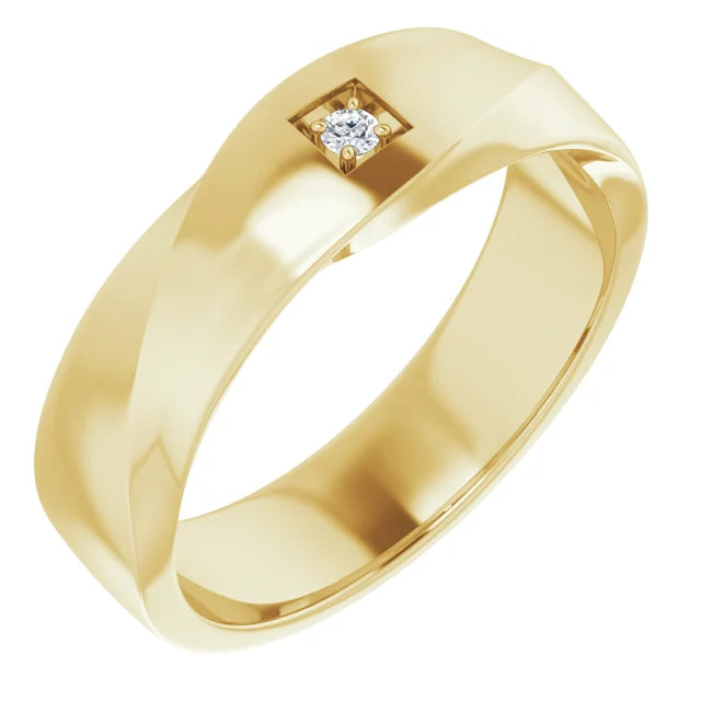 14K Yellow 2 mm Round Mens Ring Mounting