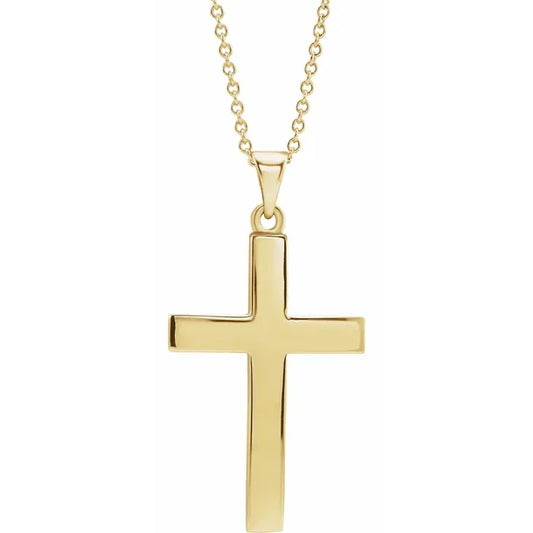 14K Yellow Cross 18" Necklace