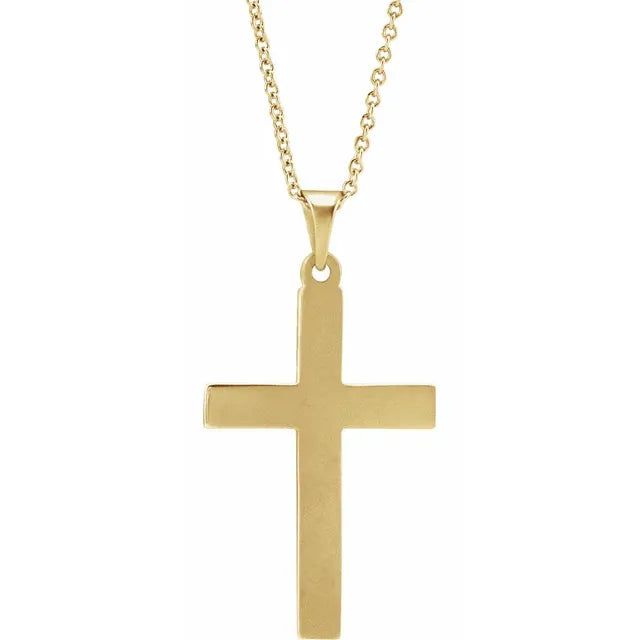 14K Yellow Cross 18" Necklace