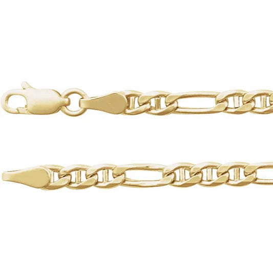 14K Yellow 3.95 mm Hollow Anchor 24" Chain