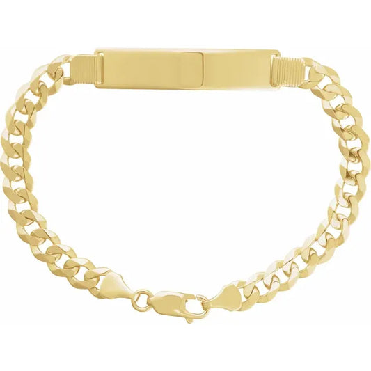 14K Yellow Curb Identification 8" Bracelet