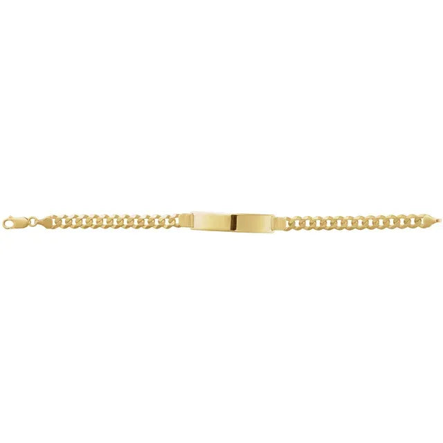 14K Yellow Curb Identification 8" Bracelet